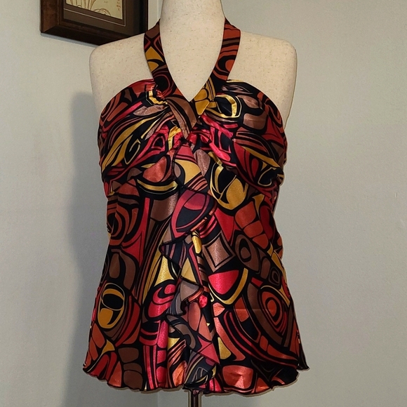 EUC - Spense Silky Halter Top - Size Large - Picture 1 of 6